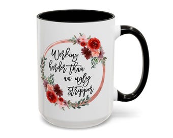 Taza de café para el trabajo, regalo divertido para la oficina, taza bonita, regalo para ella, regalo original, 325 ml 444 ml