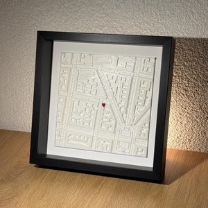 3D-kaart - Gepersonaliseerd cadeau - Stadsplattegrond met coördinaten voor huwelijksjubileum, verloving, housewarming, verhuizing, Valentijnsdag