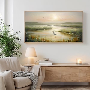 Salt Marsh Art | Marsh Frame TV Art | Louisiana Marsh Frame TV Digital Art | Sunset Marsh Digital Art | Instant Download