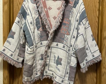 Upcycled Cottagecore Fringe Jacket
