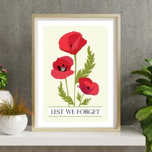 Lest We Forget Art Print: Remembrance Day Poppy Design (Digital Download A5)