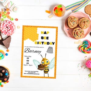 Digital kids party invite- Bee theme