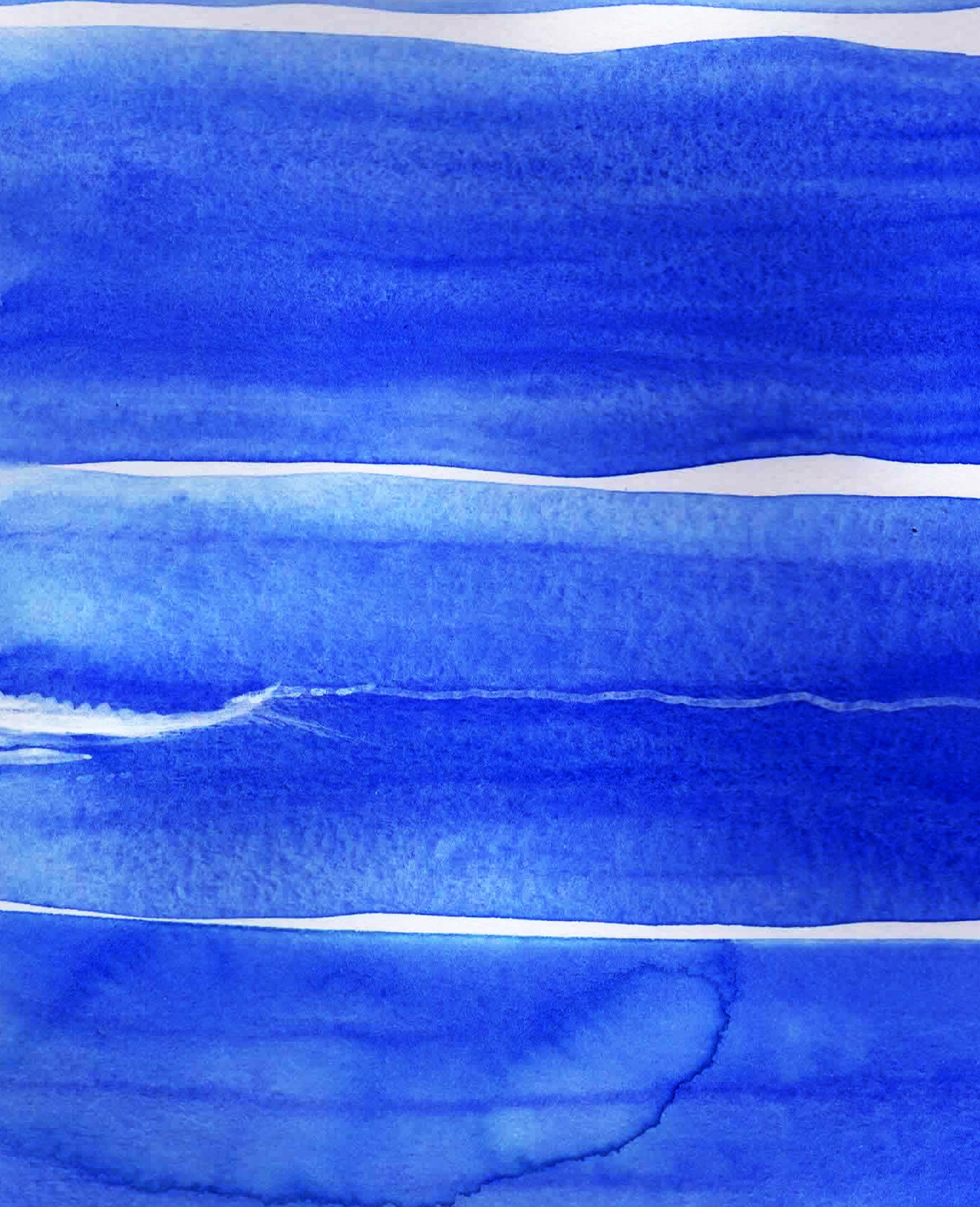 A5 Float Float Gently Through the Moment – Blue Ocean Watercolour Print ...