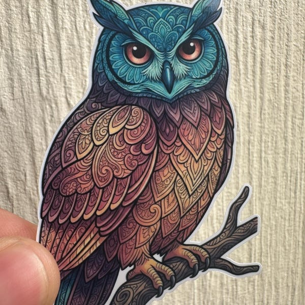 Colorful Owl Vinyl sticker