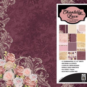 Chantilly Lace 12x12 Scrapbook Paper – Patterned Cardstock for Card Making, Journals & Crafts