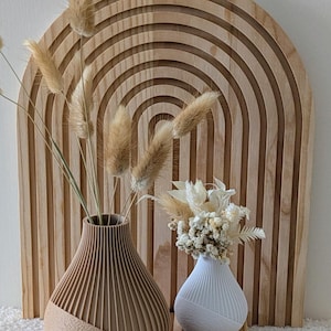 Modern Decorative Vase – Minimalist Textured Design in White or Brown, Nordic Home Decor