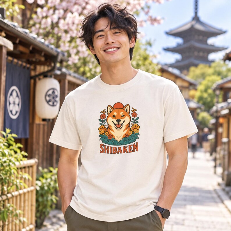 Shiba-Inu-T-Shirt, süßes japanisches Hunde-T-Shirt, Geschenk für Shiba-Mama, Shirt für Hundeliebhaber, Kawaii-Shiba-Grafik-T-Shirt, Unisex-Shirt mit japanischer Kunst Bild 15