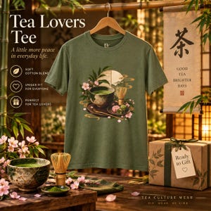 抹茶Tシャツ、日本の茶道Tシャツ、抹茶好きへのギフト 画像 3