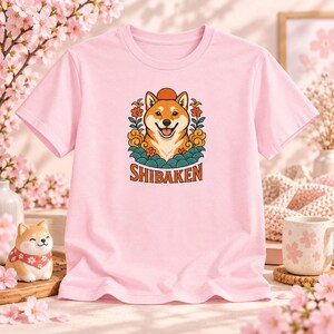 Shiba-Inu-T-Shirt, süßes japanisches Hunde-T-Shirt, Geschenk für Shiba-Mama, Shirt für Hundeliebhaber, Kawaii-Shiba-Grafik-T-Shirt, Unisex-Shirt mit japanischer Kunst Bild 6