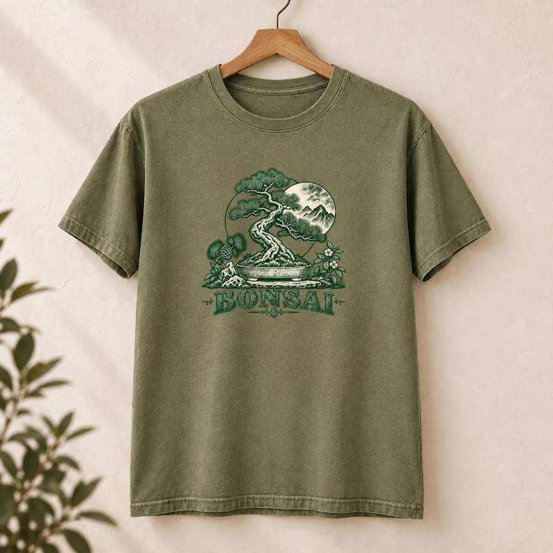 Bonsai-Baum-T-Shirt, Vintage-T-Shirt mit japanischem Pflanzenmotiv, Geschenk für Pflanzenliebhaber Bild 17