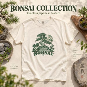 Bonsai-Baum-T-Shirt, Vintage-T-Shirt mit japanischem Pflanzenmotiv, Geschenk für Pflanzenliebhaber Bild 12
