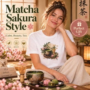 抹茶Tシャツ、日本の茶道Tシャツ、抹茶好きへのギフト 画像 7
