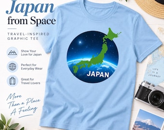 Camiseta con estampado de la Tierra de Japón, unisex, de algodón grueso, regalo para amantes de los viajes, camiseta del orgullo japonés, ropa para el Día de la Tierra, ropa informal.