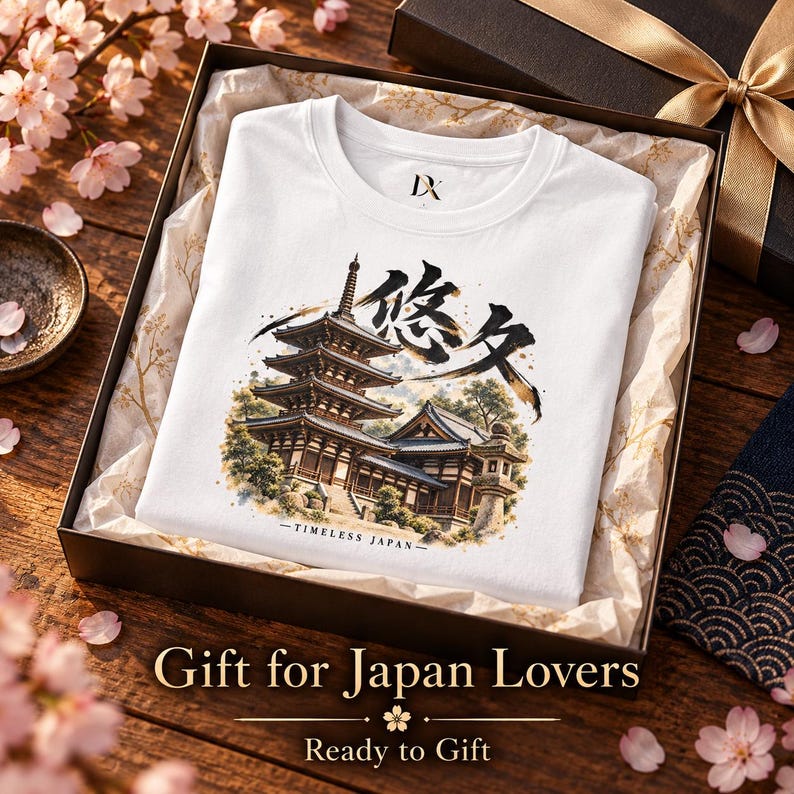 Camiseta con diseño de templo japonés, pagoda de cinco pisos, kanji Yukyu, regalo de viaje a Japón imagen 12