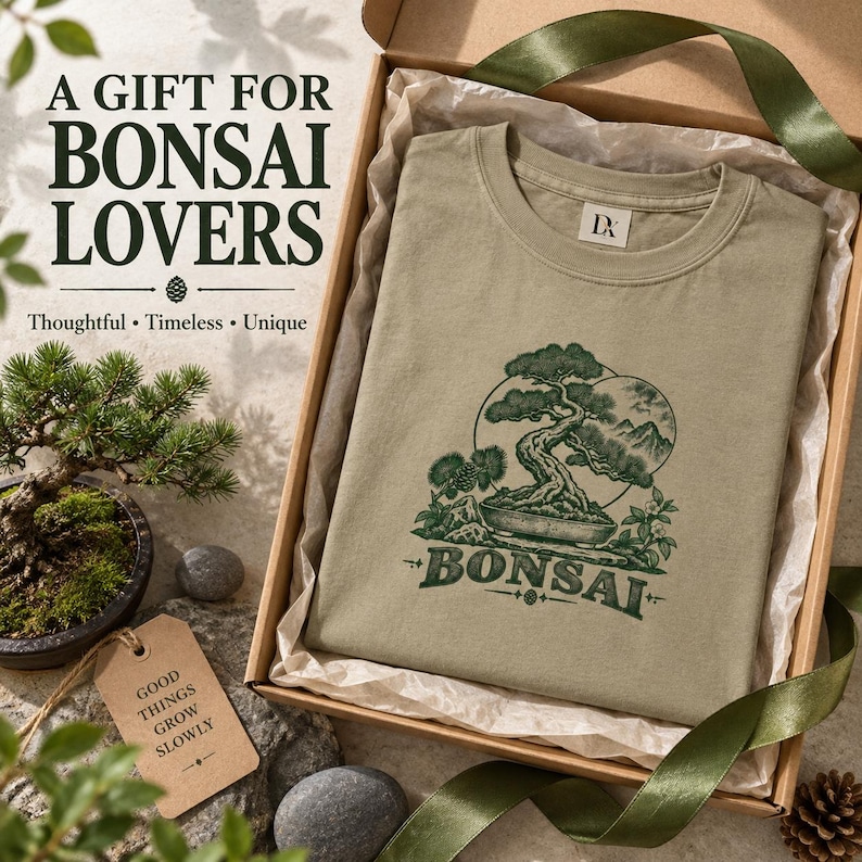 Bonsai-Baum-T-Shirt, Vintage-T-Shirt mit japanischem Pflanzenmotiv, Geschenk für Pflanzenliebhaber Bild 14