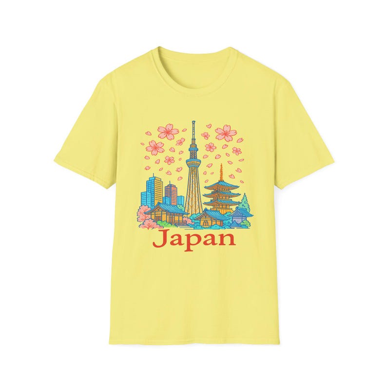 Japan Stadt T-Shirt, Sky Tower Unisex T-Shirt, Kirschblüte, Blumen T-Shirt, Reise Shirt, Japan Souvenir, Frühlingsmode, Geschenkidee Bild 8