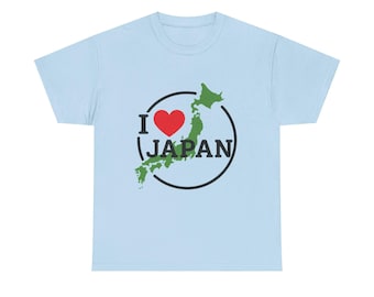 I Love Japan T-Shirt, Japanese Map Graphic Tee, Unisex Travel Gift Shirt, Japan Souvenir for Tourists & Culture Fans