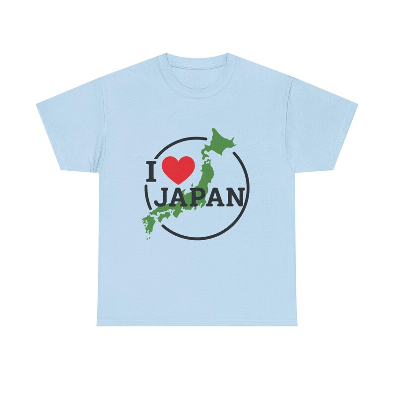 T-shirt I Love Japan, T-shirt Japanse kaart, uniseks shirt reiscadeau, Japans souvenir voor toeristen en cultuurfans afbeelding 1