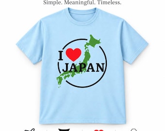 Camiseta "I Love Japan", camiseta con estampado del mapa de Japón, camiseta unisex de regalo para viajeros, recuerdo de Japón para turistas y amantes de la cultura.