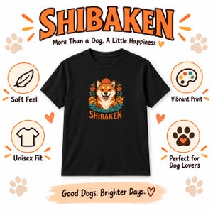 Shiba-Inu-T-Shirt, süßes japanisches Hunde-T-Shirt, Geschenk für Shiba-Mama, Shirt für Hundeliebhaber, Kawaii-Shiba-Grafik-T-Shirt, Unisex-Shirt mit japanischer Kunst Bild 13