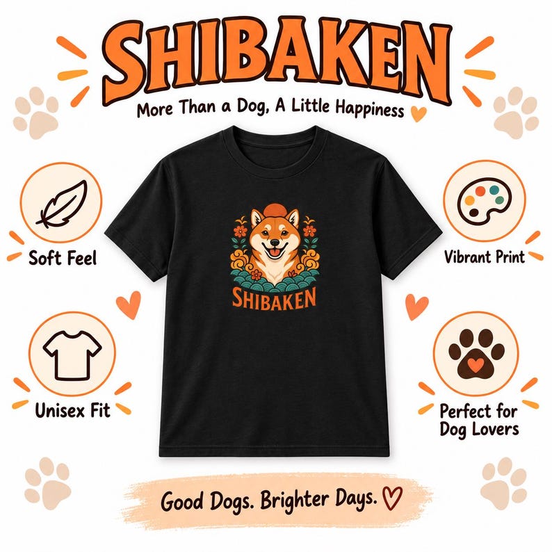 Shiba-Inu-T-Shirt, süßes japanisches Hunde-T-Shirt, Geschenk für Shiba-Mama, Shirt für Hundeliebhaber, Kawaii-Shiba-Grafik-T-Shirt, Unisex-Shirt mit japanischer Kunst Bild 13