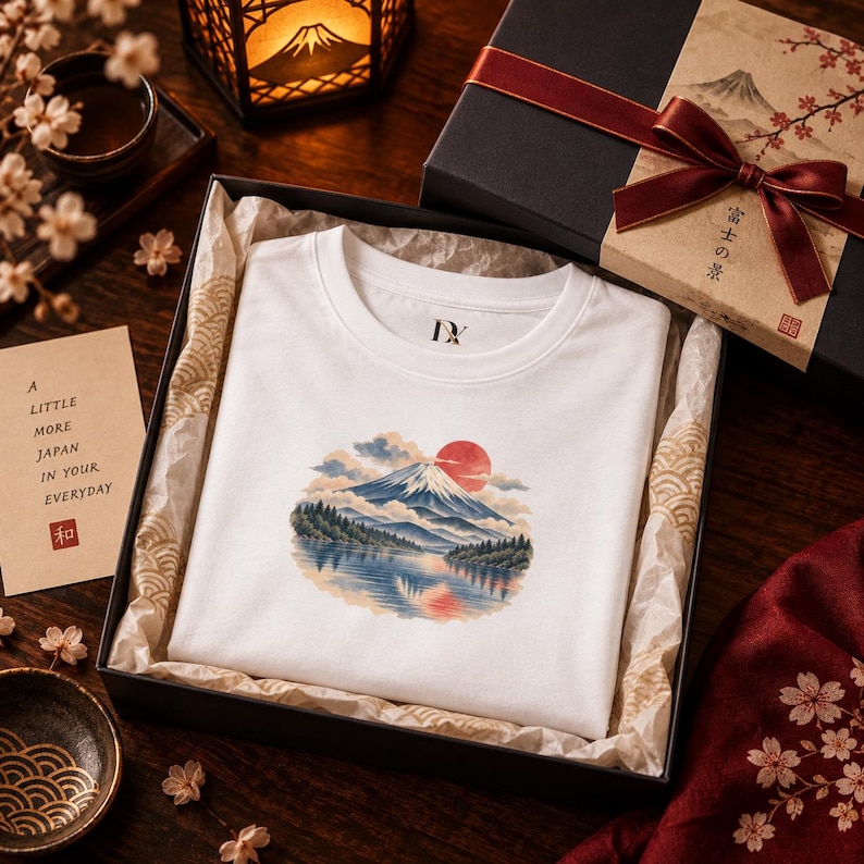 T-shirt met de berg Fuji, vintage Japans landschap T-shirt, Japan reiscadeau afbeelding 17