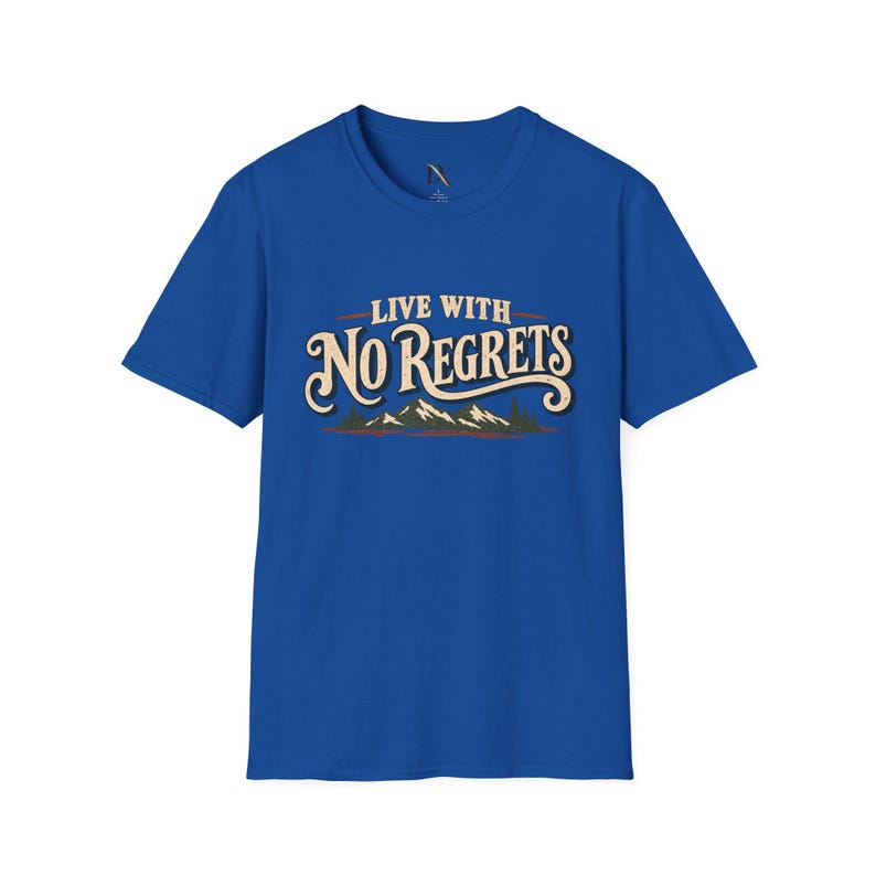 Camiseta "Viva Sem Arrependimentos", Camiseta Retrô para Trilhas na Montanha, Presente para Amantes de Aventuras imagem 9