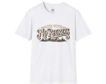 Live With No Regrets T-Shirt, Retro Mountain Tee, Hiking Shirt, Camping Gift, Adventure Lover Gift, Vintage Outdoor Graphic Tee, Hiker Gift
