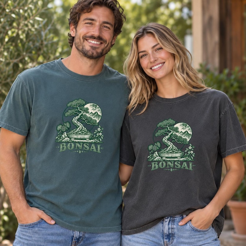 Bonsai-Baum-T-Shirt, Vintage-T-Shirt mit japanischem Pflanzenmotiv, Geschenk für Pflanzenliebhaber Bild 16