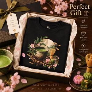 抹茶Tシャツ、日本の茶道Tシャツ、抹茶好きへのギフト 画像 6