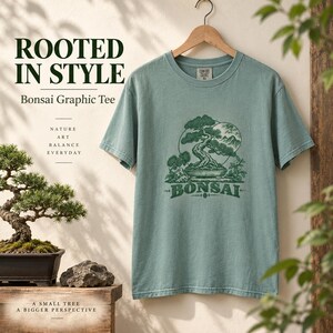 Bonsai-Baum-T-Shirt, Vintage-T-Shirt mit japanischem Pflanzenmotiv, Geschenk für Pflanzenliebhaber Bild 15