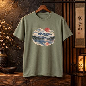 T-shirt met de berg Fuji, vintage Japans landschap T-shirt, Japan reiscadeau afbeelding 18