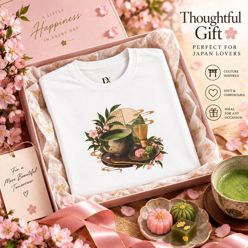 抹茶Tシャツ、日本の茶道Tシャツ、抹茶好きへのギフト 画像 8