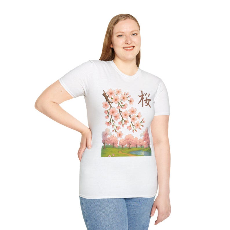 Cherry Blossom Unisex T-Shirt, Nature Lover Tee, Spring Aesthetic Shirt, Birthday Gift, Festival Apparel image 7