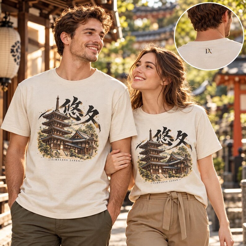 Camiseta con diseño de templo japonés, pagoda de cinco pisos, kanji Yukyu, regalo de viaje a Japón imagen 5