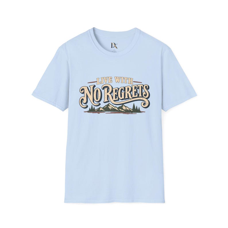 Camiseta "Viva Sem Arrependimentos", Camiseta Retrô para Trilhas na Montanha, Presente para Amantes de Aventuras imagem 8