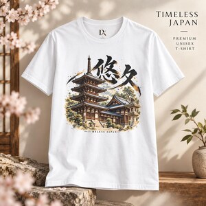 Camiseta con diseño de templo japonés, pagoda de cinco pisos, kanji Yukyu, regalo de viaje a Japón imagen 9