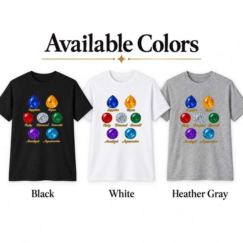 T-shirt unisex con pietre preziose - Simpatica maglietta grafica per amanti delle gemme, maglietta con pietra portafortuna, appassionati di cristalli, regalo per lei immagine 12