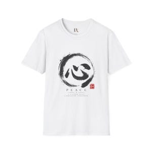 Camiseta com Kanji da Paz, Camiseta Zen Enso Circle, Presente de Meditação com Caligrafia Japonesa imagem 18