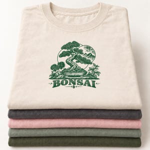 Bonsai-Baum-T-Shirt, Vintage-T-Shirt mit japanischem Pflanzenmotiv, Geschenk für Pflanzenliebhaber Bild 7