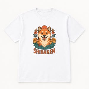 Shiba-Inu-T-Shirt, süßes japanisches Hunde-T-Shirt, Geschenk für Shiba-Mama, Shirt für Hundeliebhaber, Kawaii-Shiba-Grafik-T-Shirt, Unisex-Shirt mit japanischer Kunst Bild 4