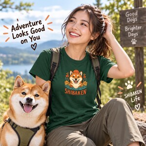 Shiba-Inu-T-Shirt, süßes japanisches Hunde-T-Shirt, Geschenk für Shiba-Mama, Shirt für Hundeliebhaber, Kawaii-Shiba-Grafik-T-Shirt, Unisex-Shirt mit japanischer Kunst Bild 5