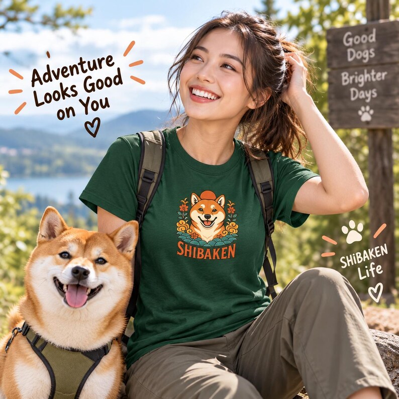 Shiba-Inu-T-Shirt, süßes japanisches Hunde-T-Shirt, Geschenk für Shiba-Mama, Shirt für Hundeliebhaber, Kawaii-Shiba-Grafik-T-Shirt, Unisex-Shirt mit japanischer Kunst Bild 5