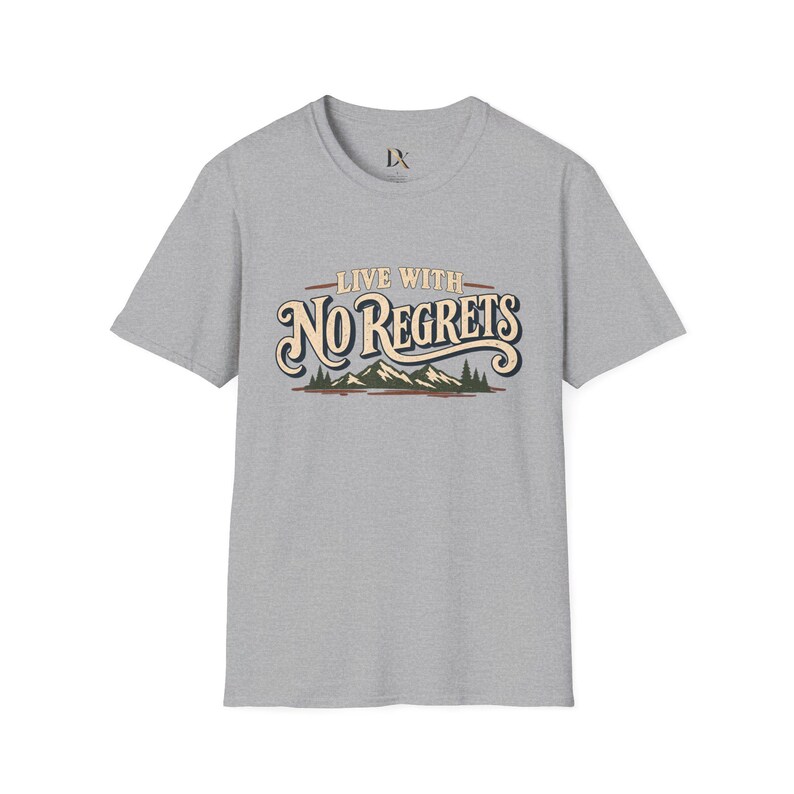 Camiseta "Viva Sem Arrependimentos", Camiseta Retrô para Trilhas na Montanha, Presente para Amantes de Aventuras imagem 4