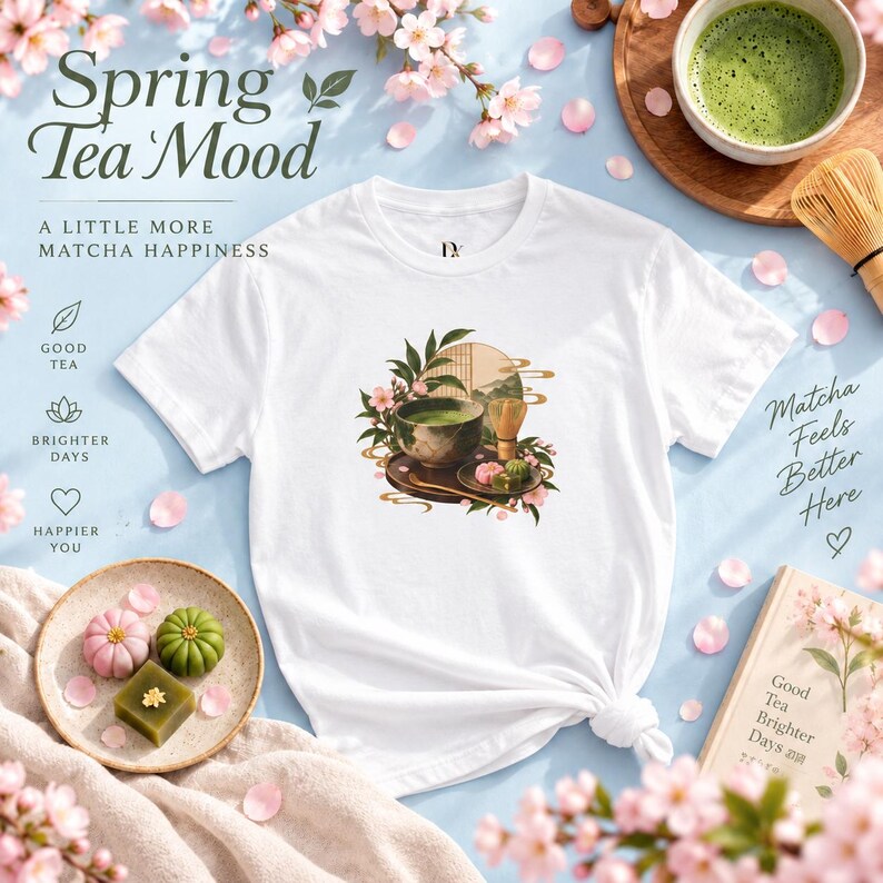 抹茶Tシャツ、日本の茶道Tシャツ、抹茶好きへのギフト 画像 4