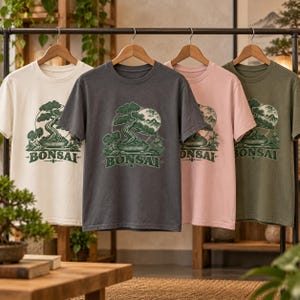 Bonsai-Baum-T-Shirt, Vintage-T-Shirt mit japanischem Pflanzenmotiv, Geschenk für Pflanzenliebhaber Bild 3