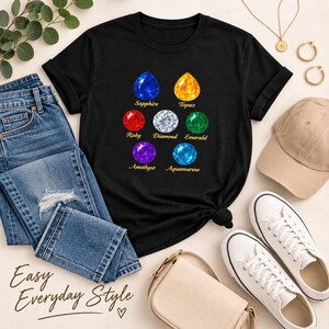 T-shirt unisex con pietre preziose - Simpatica maglietta grafica per amanti delle gemme, maglietta con pietra portafortuna, appassionati di cristalli, regalo per lei immagine 15