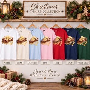 Jultomten Sleigh Barn T-shirt, Ren Måne Jult-shirt, Julklapp för barn bild 4