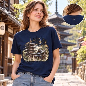 Camiseta con diseño de templo japonés, pagoda de cinco pisos, kanji Yukyu, regalo de viaje a Japón imagen 16