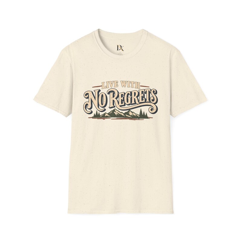 Camiseta "Viva Sem Arrependimentos", Camiseta Retrô para Trilhas na Montanha, Presente para Amantes de Aventuras imagem 6
